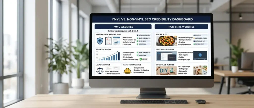 YMYL in SEO refers to topics where incorrect advice causes real-world financial