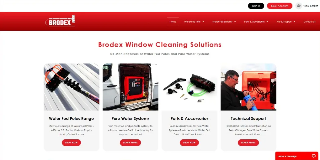 Brodex website on desktop