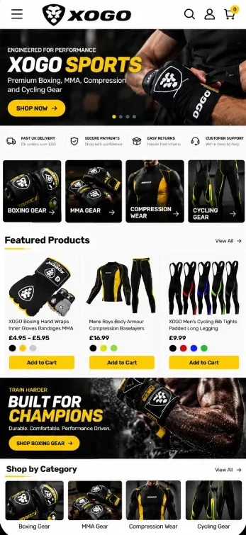 XOGO Sports website on mobile