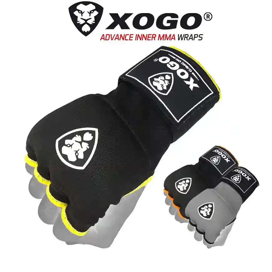 XOGO Advance Inner MMA Wraps in black, orange and grey