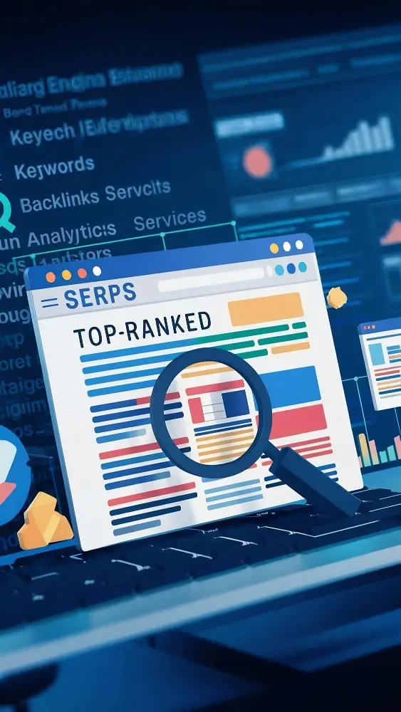 Backlink audit dashboard with SERP analysis, toxic link review and SEO metrics.