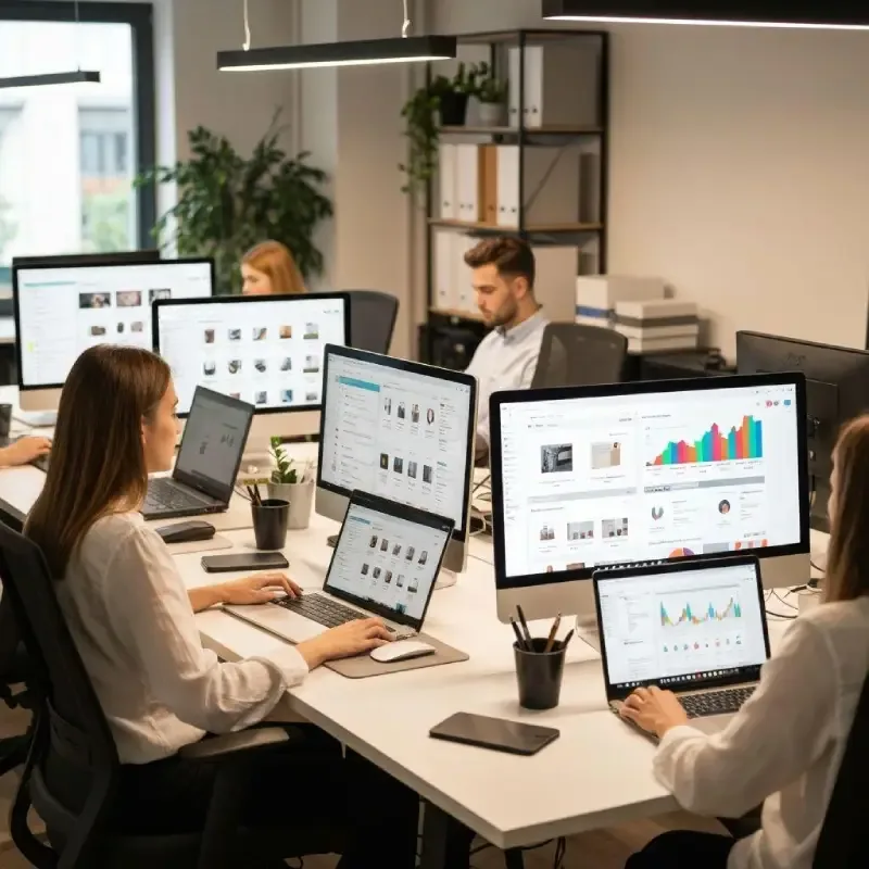 Team developing Shopify Plus stores with analytics dashboards and ecommerce workflows